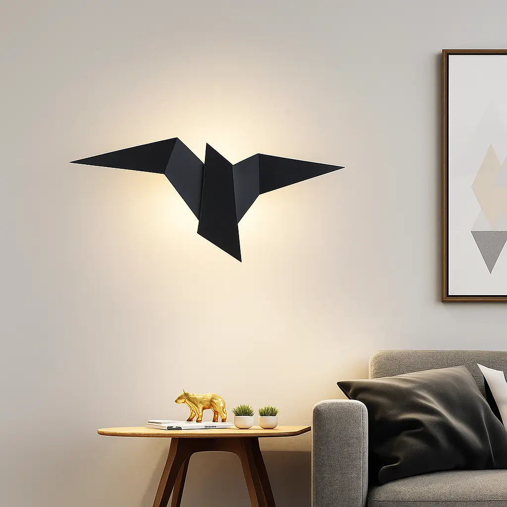 The ORLUNE HOME Origami LED Wall Light casts a soft, elegant glow on the wall.