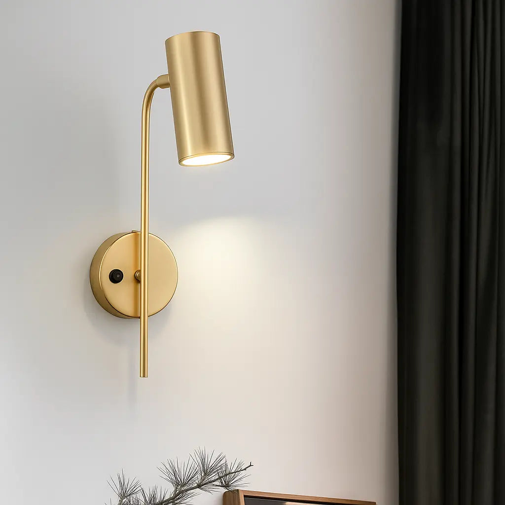 ORLUNE HOME wall sconce delivers focused, adjustable LED lighting with elegant gold accents.