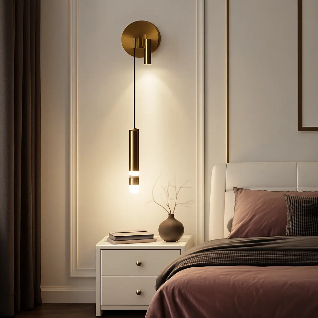 The ORLUNE HOME Adjustable Gold LED Wall Light casts a soft, stylish glow.