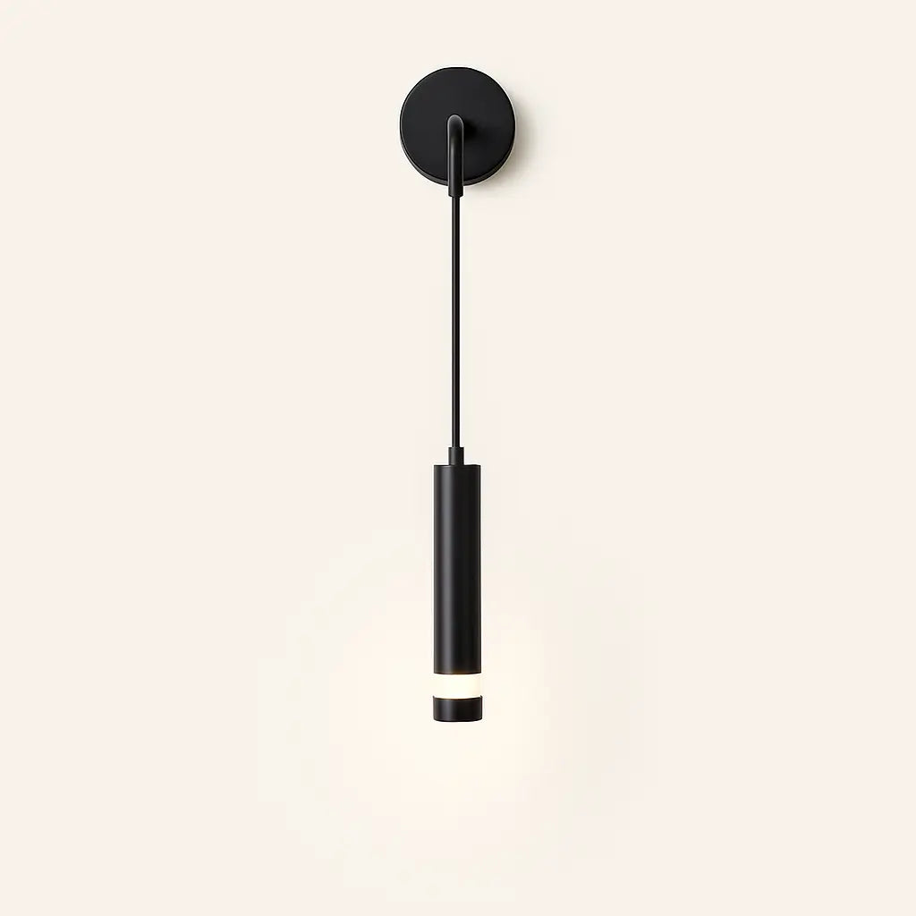 Soft, downward LED glow highlights the sleek gold fixture’s refined illumination.