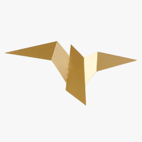 Stunning LED light casts a soft glow, highlighting the origami bird’s angular design.