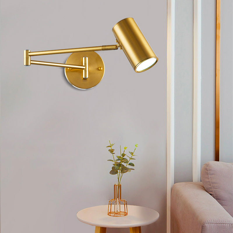 The ORLUNE HOME Gold Aluminum Wall Light casts a beautiful, focused glow overhead.